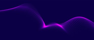 Soyut dijital parçacık dalgası. Teknoloji geçmişi. Gelecekçi nokta dalgası. Ağ bağlantısı yapısı. Sunum tasarım arka planı. Teknoloji ya da bilim afişi. Vektör illüstrasyonu.