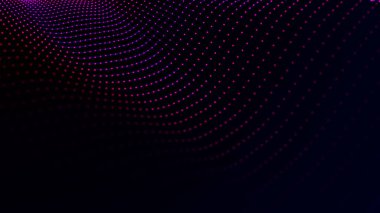 Gelecekçi parçacık dalgası. Soyut teknoloji geçmişi. Büyük veri görselleştirmesi. Vektör illüstrasyonu.