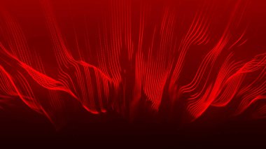 Gelecekçi parçacık dalgası. Soyut teknoloji geçmişi. Büyük veri görselleştirmesi. Vektör illüstrasyonu.