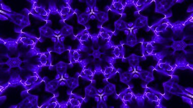 Soyut animasyon güzel çok renkli kaleydoskopik arka plan. Psikedelik renkli geometrik şekiller. Güzel çok renkli kaleydoskopik doku. 4K içinde eşsiz kaleydoskop tasarımı.