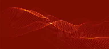 Soyut dijital parçacık dalgası. Teknoloji geçmişi. Gelecekçi nokta dalgası. Ağ bağlantısı yapısı. Sunum tasarım arka planı. Teknoloji ya da bilim afişi. Vektör illüstrasyonu.