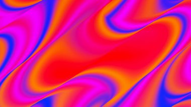 Soyut renkli neon gradyan arkaplan. Dinamik 3 boyutlu arka plan, pürüzsüz soyut şekiller, parlak kırmızı ve turuncu gradyanlar, yumuşak ışıklandırma. Çok renkli bulanık geçiş dönemi. Pankart, poster, kapak, broşür, sunum için