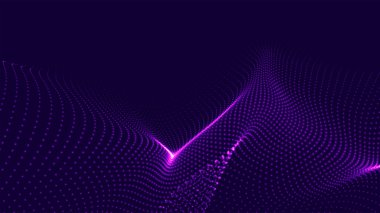 Soyut dijital parçacık dalgası. Teknoloji geçmişi. Gelecekçi nokta dalgası. Ağ bağlantısı yapısı. Sunum tasarım arka planı. Teknoloji ya da bilim afişi. Vektör illüstrasyonu.