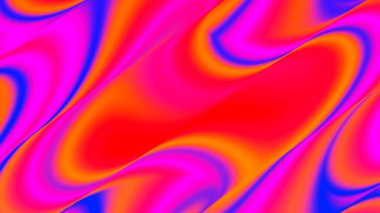 Soyut renkli neon gradyan arkaplan. Dinamik 3 boyutlu arka plan, pürüzsüz soyut şekiller, parlak kırmızı ve turuncu gradyanlar, yumuşak ışıklandırma. Çok renkli bulanık geçiş dönemi. Pankart, poster, kapak, broşür, sunum için. Vektör