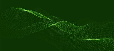 Soyut dijital parçacık dalgası. Teknoloji geçmişi. Gelecekçi nokta dalgası. Ağ bağlantısı yapısı. Sunum tasarım arka planı. Teknoloji ya da bilim afişi. Vektör illüstrasyonu.