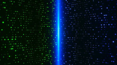 Fütürist parçacık noktalı çizgiler. Teknoloji geçmişi. Soyut dijital parçacık dalgası. Ağ bağlantısı yapısı. 3B Vektör illüstrasyonu.