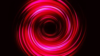 Parlak kırmızı tünel. Renkli radyal arka planın renkli etkisi. Soyut yuvarlak arka plan. Renkli kıvrımlar, spiraller ve küreler. Değişik renkte halkalar ve daireler. Huni. Vektör
