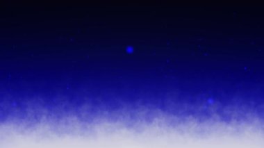 Mavi dumanların, sislerin, buharların, buhar bulutlarının yukarı doğru uçan parçacıkların gerçekçi animasyon arka planı. Mavi duman, ışık arka planında uzayda yavaşça süzülür. 4K canlandırması