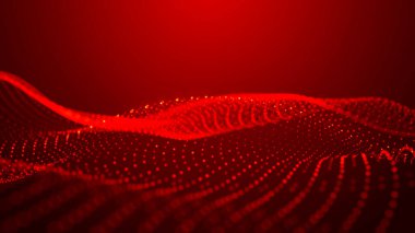 Dinamik ve büyüleyici kırmızı dalga desenleri, ışık, enerji ve sanatsal ifade, enerji ve yenilik hissi uyandırıyor. Geniş biçim vektör illüstrasyonu.