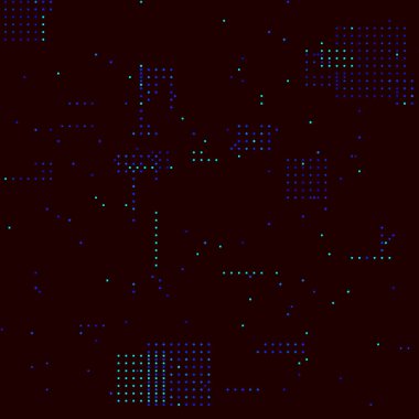 Soyut fütüristik noktalı arka plan. Teknolojik ikili arkaplan. Soyut elektronik devre kartı. Dijital geometrik arkaplan. Tekno noktalar vektör soyutlaması