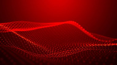 Dinamik ve büyüleyici kırmızı dalga desenleri, ışık, enerji ve sanatsal ifade, enerji ve yenilik hissi uyandırıyor. Geniş biçim vektör illüstrasyonu.