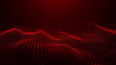 Karanlık bir arka planda hareket eden dalgaların illüzyonunu yaratan soyut renkli, ışıldayan noktaların dalgası. Görselleştirme, teknolojiyi, geleceğin sanatını birleştiren 3D dinamik bir vektör dalgasına benziyor.