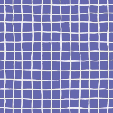 Grid check veyperi. Mor çizgili ve geometrik desenli ev dekorasyonu için kusursuz desenli ekose. Geometrik dikişsiz desen.