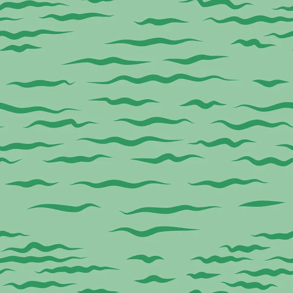 时尚服装面料印花 壁纸包装用绿色背景任意画线的矢量无缝图案 — 图库矢量图片