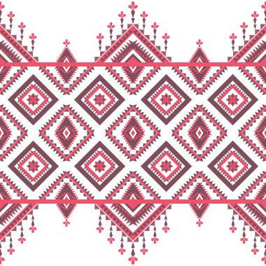 Geometrik etnik kalıp kare üçgen köşeli süs tasarımı kumaş baskı, el işi, nakış, halı, perde, batik, duvar kağıdı ambalajı, vektör çizimi