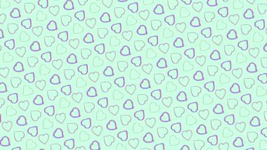 Animasyon El Çizilmiş Kalp Elementleri Deseni
