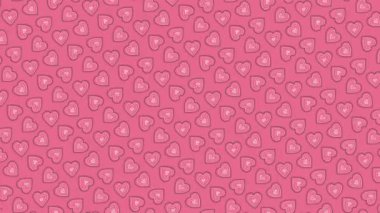 Animasyon El Çizilmiş Kalp Elementleri Deseni