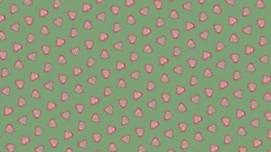 Animasyon El Çizilmiş Kalp Elementleri Deseni
