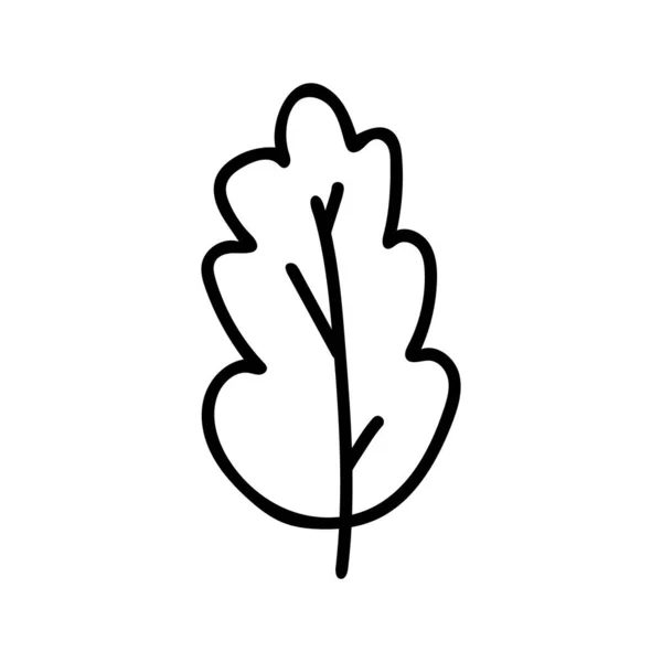Ручний Намальований Каракулі Стиль Векторні Ілюстрації Одного Дубового Дерева Листя — стоковий вектор