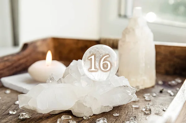 Número Dieciséis Esfera Piedras Preciosas Bolas Cristal Conocidas Como Orbis —  Fotos de Stock