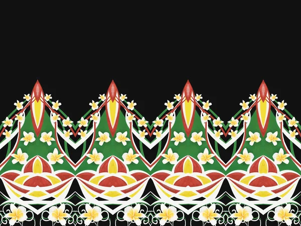 3D绘画 墨西哥传统花卉无缝图案 民间刺绣风格的五彩缤纷的民族饰物 矢量背景设计 — 图库照片
