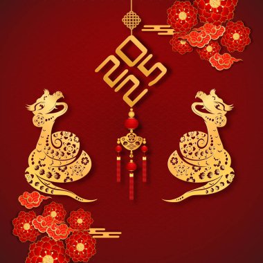 2025 Symbol for Chinese new year. Chinese translation is mean Year of Snake Happy chinese new year.