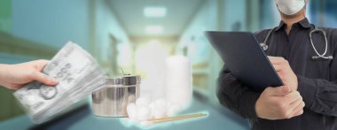 Hastane ve doktorlara ve sağlık sigortasıyla ilgili harcamalara, hem ilaç hem de tıbbi malzemelerin satın alınmasına ilişkin para banknotları verilir.