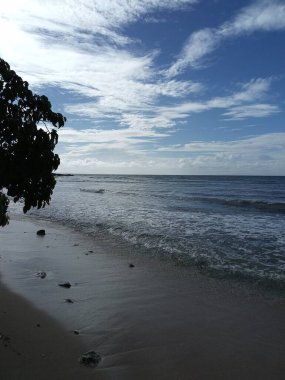 The cloudy sky above the sea