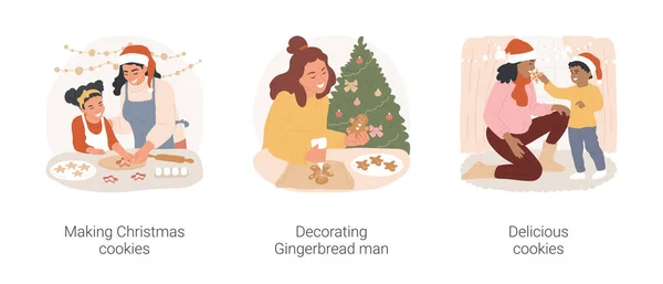 Χριστουγεννιάτικη Μαγειρική Παράδοση Απομονωμένη Εικονογράφηση Φορέα Κινουμένων Σχεδίων Που Φτιάξτε — Διανυσματικό Αρχείο