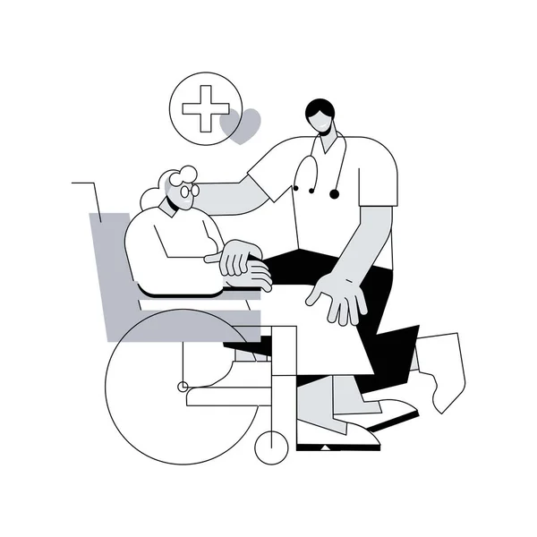 Cuidado Ancianos Concepto Abstracto Vector Ilustración Tercera Edad Atención Médica — Vector de stock