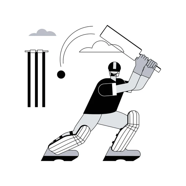 Cricket Ilustração Conceito Vetor Abstrato Jogador Profissional Equipamentos Esportivos Campeonato — Vetor de Stock