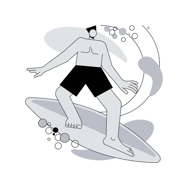 Surfen Abstrakte Konzeptvektorillustration Wassersport Urlaubsspaß Meereswelle Palmenstrand Sommerurlaub Badeanzug Surfschule — Stockvektor