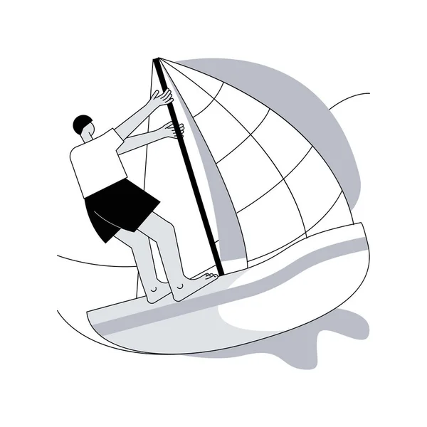 Vela Concepto Abstracto Vector Ilustración Barco Vela Deporte Acuático Club — Vector de stock