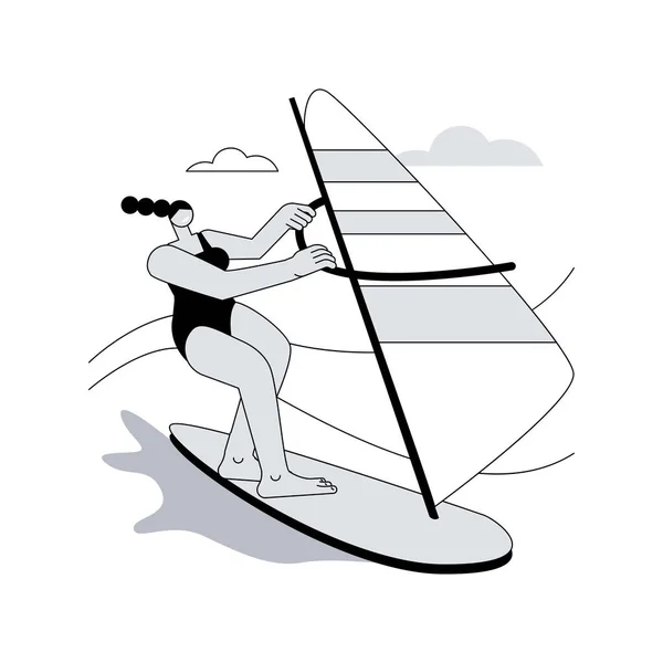 Windsurfen Abstrakte Konzeptvektorillustration Wassersport Extremer Lebensstil Meeresabenteuer Kitesurfen Meereswelle Strandurlaub — Stockvektor