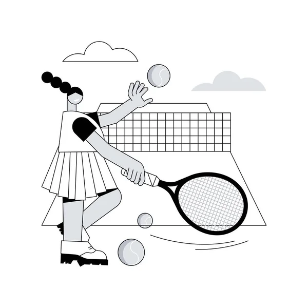 Tenis Soyut Konsept Vektör Çizimi Eğlence Sporu Tenis Kortu Raket — Stok Vektör