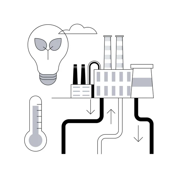 Illustrazione Del Vettore Concettuale Astratto Dell Energia Geotermica Fonti Rinnovabili — Vettoriale Stock