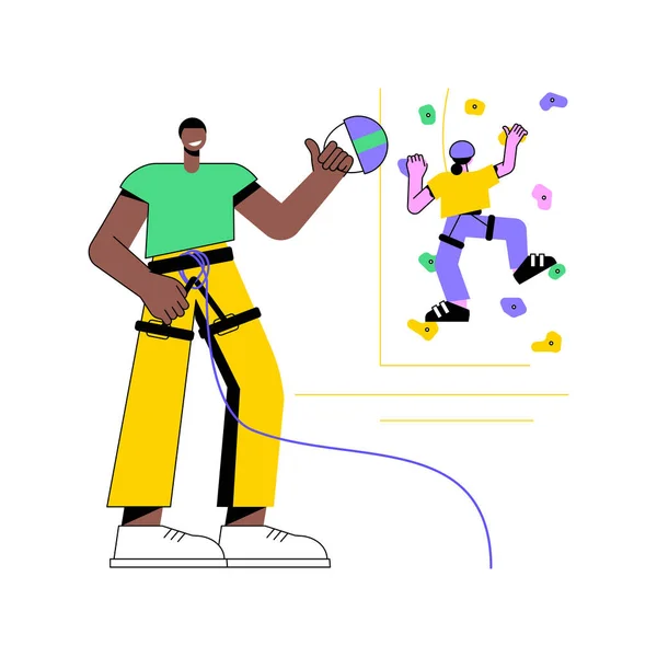 Get Ready Climb Isolated Cartoon Vector Illustrations Athlete Special Equipment — 图库矢量图片