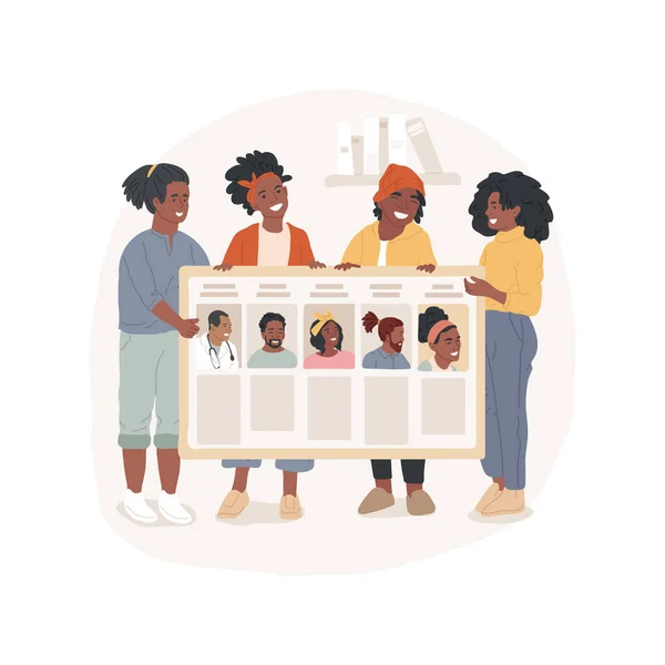 黑色历史月孤立的卡通矢量插图 让富有创造力的历史项目 重要的非洲裔美国人 在学校庆祝黑人历史 宣传月矢量漫画 — 图库矢量图片