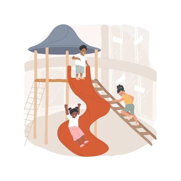 Εμπορικό Κέντρο Παιδική Χαρά Απομονωμένη Εικονογράφηση Φορέα Κινουμένων Σχεδίων Οικογενειακά — Διανυσματικό Αρχείο