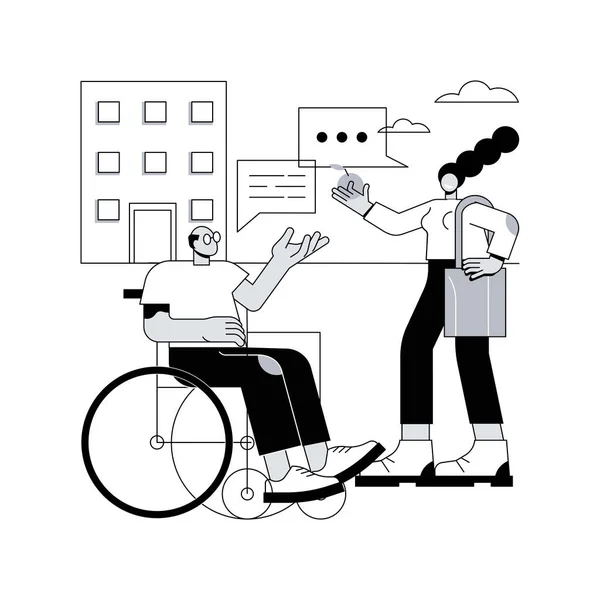 Adaptación Social Las Personas Con Discapacidad Concepto Abstracto Vector Ilustración — Archivo Imágenes Vectoriales