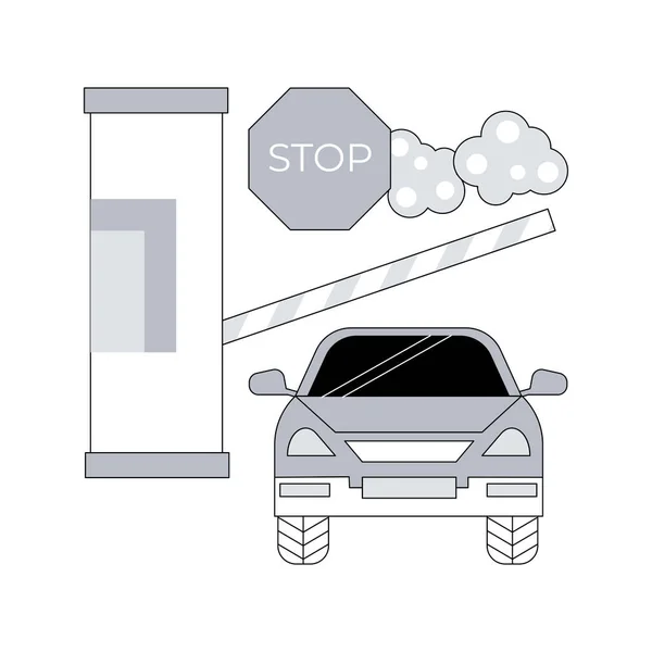 stock vector Toll road abstract concept vector illustration. Tollway fee, express toll lane, paid highway, main road, motorway entrance pass card, charge collector, enter control point abstract metaphor.