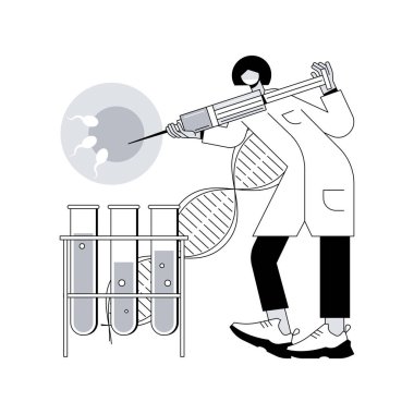 Yapay üreme soyut konsept vektör çizimi. Üreme, tüp bebek hizmetinde, yapay döllenme, kısırlık yardımı, üreme teknolojisi soyut metafor.