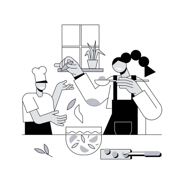 Cuocere Insieme Concetto Astratto Vettoriale Illustrazione Divertimento Famiglia Durante Quarantena — Vettoriale Stock