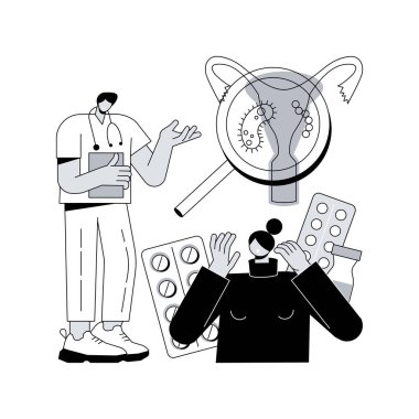 Cinsel yolla bulaşan hastalıklar soyut konsept vektör çizimleri. Daha güvenli cinsel davranış, cinsel enfeksiyon tedavisi, güvensiz temas, zührevi hastalık, enfeksiyon belirtileri soyut metafor.