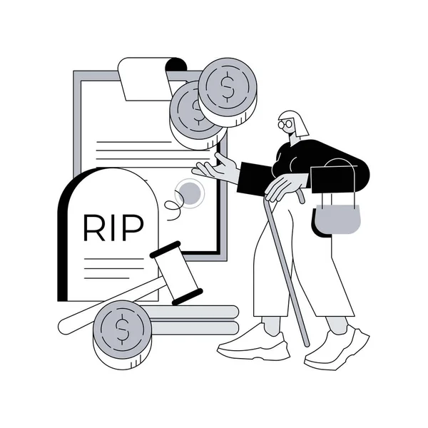Śmierć Daje Abstrakcyjną Ilustrację Wektora Koncepcji Świadczenie Tytułu Pogrążenia Żałobie — Wektor stockowy