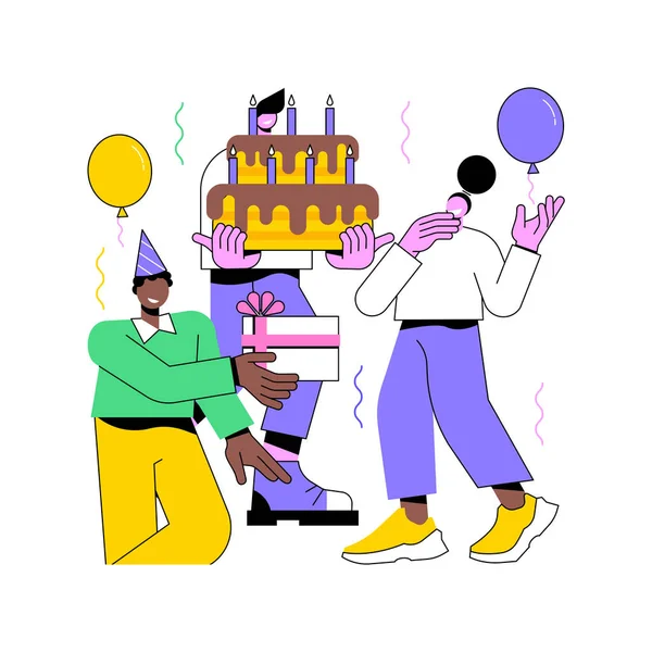 Γιορτάζοντας Φίλους Απομονωμένες Εικονογραφήσεις Φορέα Κινουμένων Σχεδίων Φίλοι Έχουν Διασκέδαση — Διανυσματικό Αρχείο
