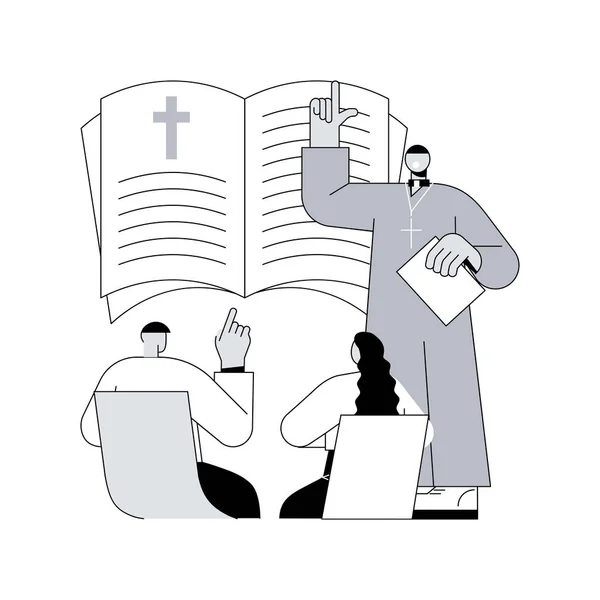 Teologia Astratta Concetto Vettoriale Illustrazione Insegnamento Divino Fede Religiosa Studio — Vettoriale Stock