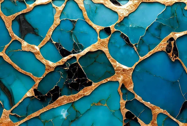 Sea blue and gold Turquoise marble abstract background. Decorative acrylic paint pouring rock marble texture. Horizontal Sea blue and gold Turquoise cyan abstract pattern.