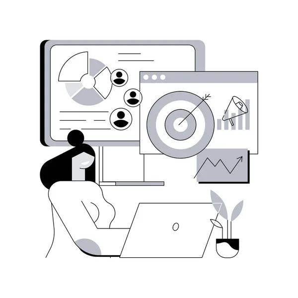Målgrupp Abstrakt Koncept Vektor Illustration Marknadssegmentering Digital Markering Online Medieinnehållskampanj — Stock vektor