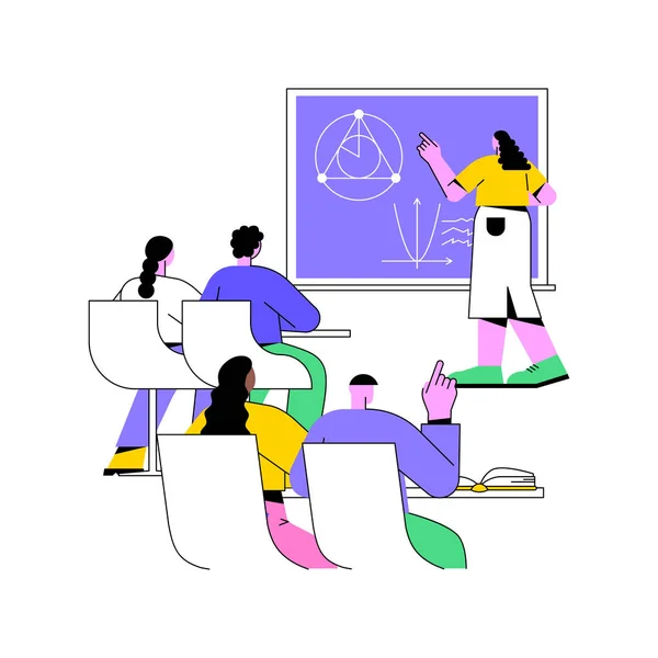 Πανεπιστημιακή Διάλεξη Απομονωμένη Εικονογράφηση Φορέα Κινουμένων Σχεδίων Δάσκαλος Δίνει Μια — Διανυσματικό Αρχείο